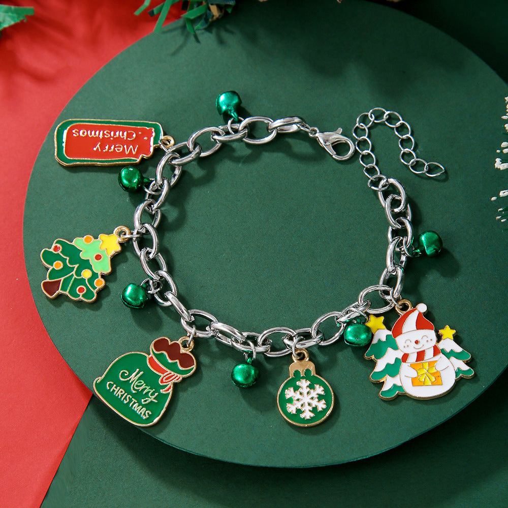 Creative Christmas Metal Chain Bracelet For Women Men Santa Claus Christmas Tree Snowflake Snowman Pearl Bangles New Year Gifts Creative Christmas Metal Chain Bracelet For Women Men Santa Claus Christmas Tree Snowflake Snowman Pearl Bangles New Year Gifts